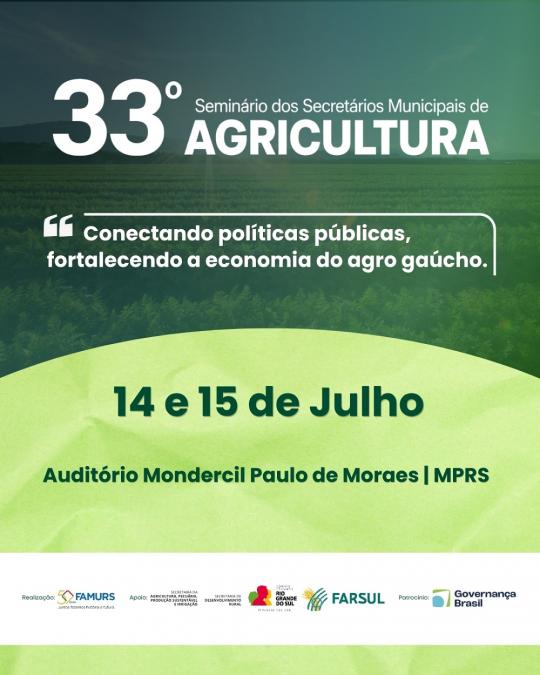Imagem ilustrativa de 33º Seminário dos Secretários Municipais de Agricultura do RS