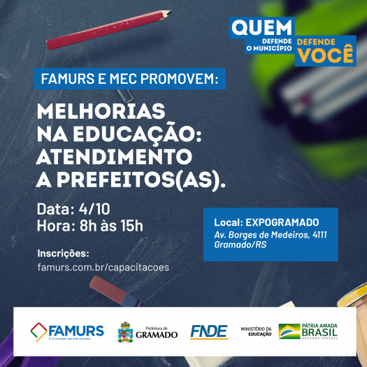 Imagem ilustrativa da notícia: Famurs e MEC promovem encontro com prefeitos gaúchos para apresentar programas e políticas públicas para a Educação