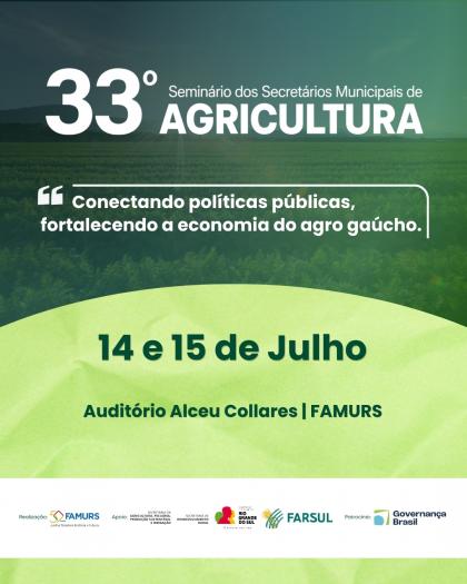 Imagem ilustrativa da notícia: Famurs promove o 33º Seminário dos Secretários Municipais de Agricultura do RS